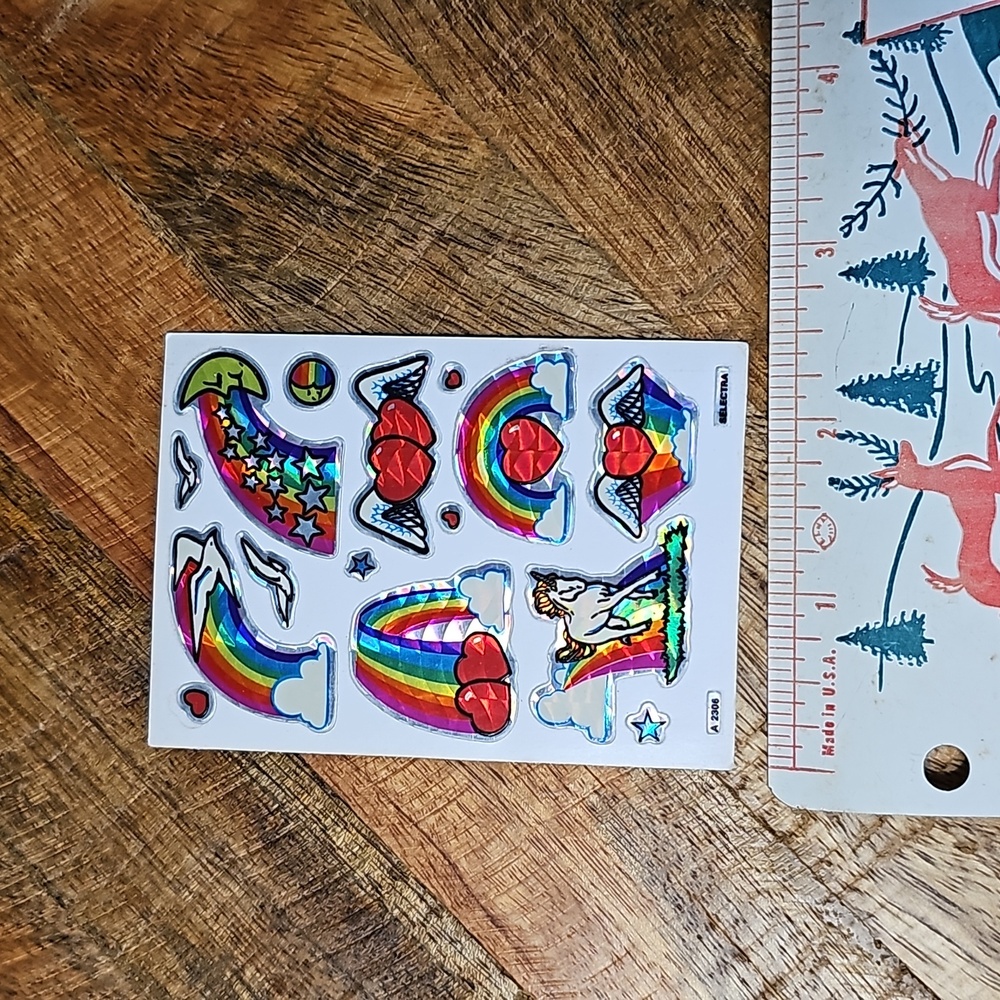 Vintage vending machine stickers Prism Unicorn